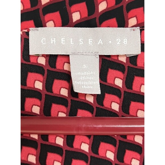 Chelsea28 Women's Sleeveless V-Neck Tank Red Black Size Small Hi Low - Picture 4 of 7